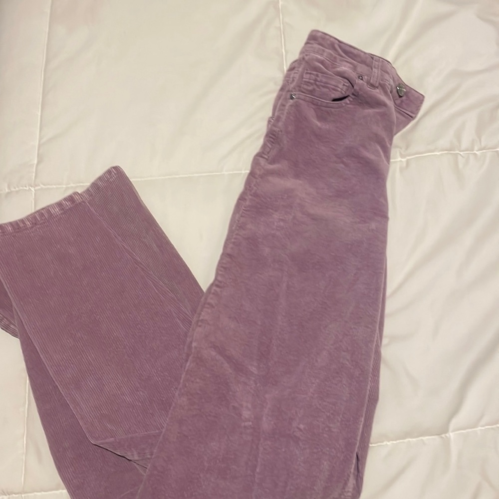 Very long corduroy straight leg pants